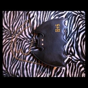 Bat shoulder purse with chain strap